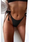 Özel Tasarım Bağlamalı Siyah Bikini Alt