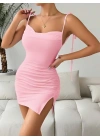 Pembe Fantezi Clup Elbisesi 5034