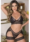 Siyah Fantezi Sütyen Takım Takım Jesica Bella E-0053