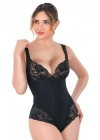 SİYAH MI Emay 2947 Dantelli Agraflı Body Korse