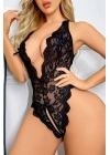Siyah Özel Bölgesi Açık Dantel Body Jesica Bella E-0049