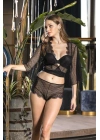 TRANSPARAN BOLERO, SÜTYEN VE BOXER TAKIM SİYAH (MGP31433)