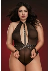 Tül Ve Harness Sexi Suni Yumuşak Deriden Yapılmış Kelepceli Babydoll 51029BT