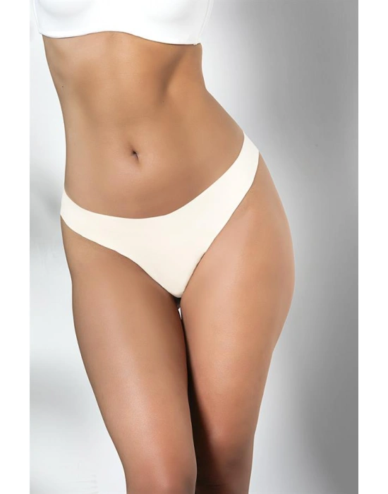 3'LÜ PAKET DİKİŞSİZ, İZ YAPMAZ, LAZER KESİM, STRİNG KÜLOT EKRU (MGP21262)