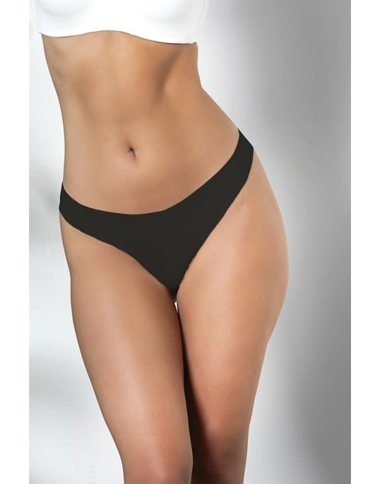 3'LÜ PAKET DİKİŞSİZ, İZ YAPMAZ, LAZER KESİM, STRİNG KÜLOT SİYAH (MGP21262)