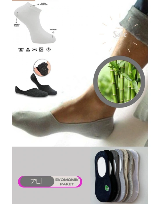 6lı Bambu Topuk Burun Dikişsiz Görünmez Spor Kadın Babet Çorap 1007-6lı