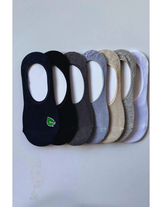 6lı Bambu Topuk Burun Dikişsiz Görünmez Spor Kadın Babet Çorap 1007-6lı