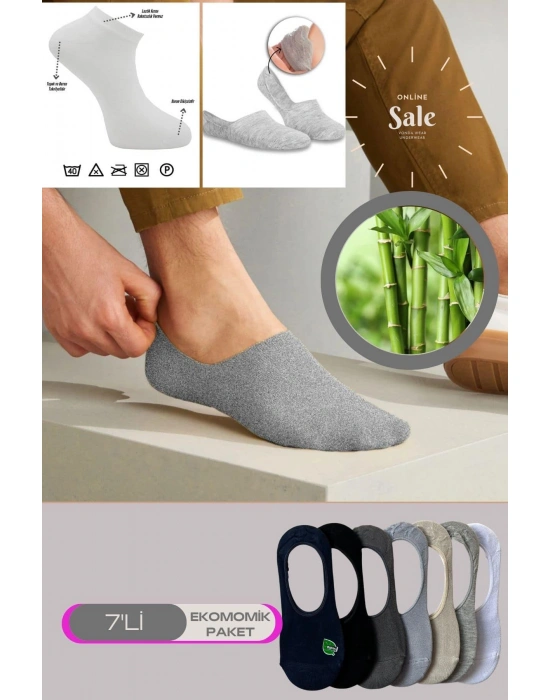 6lı Bambu Topuk Burun Dikişsiz Görünmez Spor Kadın Babet Çorap 1007-6lı