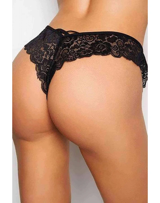 Arkası Çapraz Yarım Boxer Siyah Külot 80966