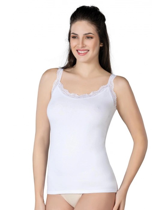 BEYAZ MI Emay 1411 Modal Cotton Dantelli Atlet