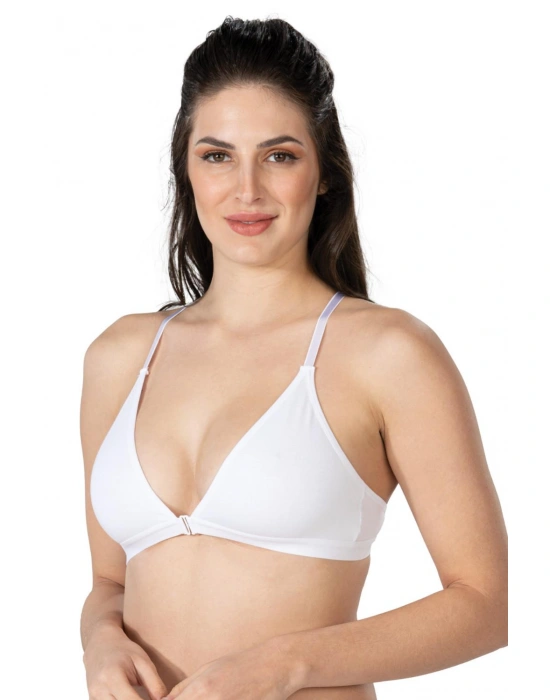 BEYAZ MI Emay 1416 Modal Cotton Önden Açmalı Sporcu Sütyen