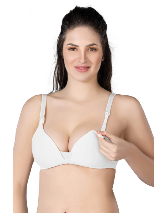 BEYAZ MI Emay 1422 Modal Cotton Kaplı Emzirme Sütyen