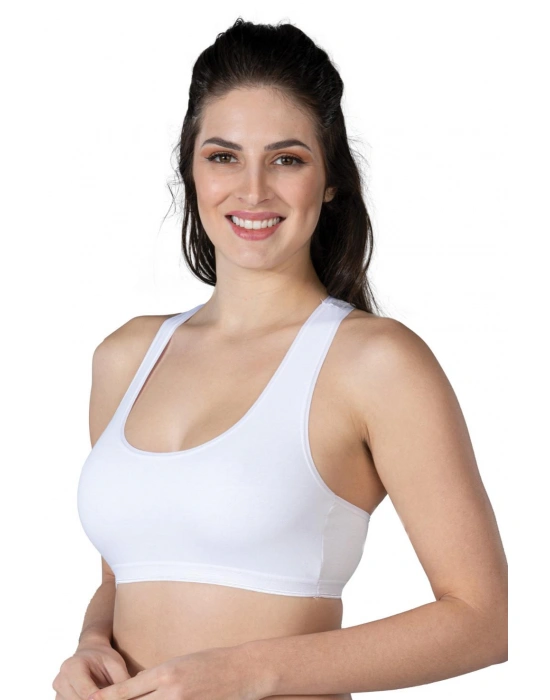 BEYAZ MI Emay 1424 Modal Cotton Sporcu Büstiyer