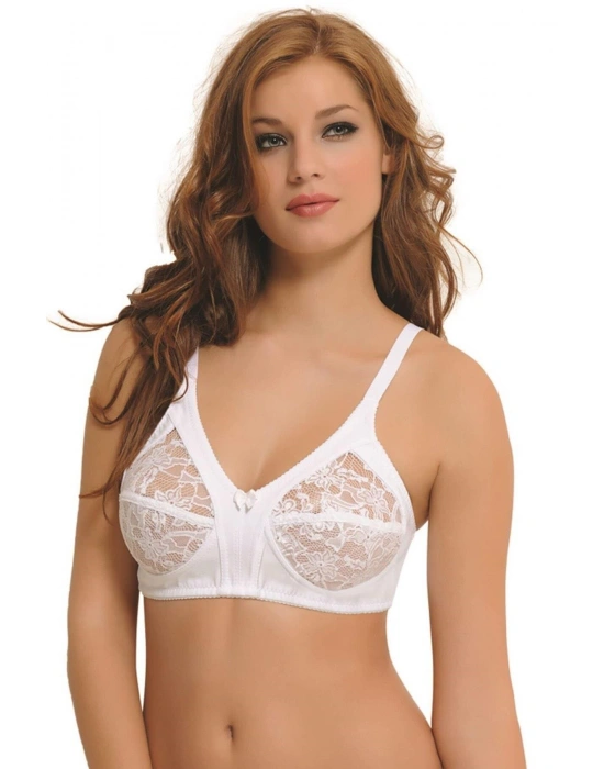 BEYAZ MI Emay 145 C Dantelli Toparlayıcı Sütyen