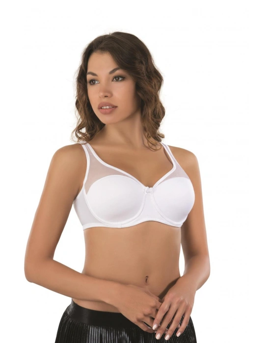 BEYAZ MI Emay 167D Pedli Tül Toparlayıcı Sütyen