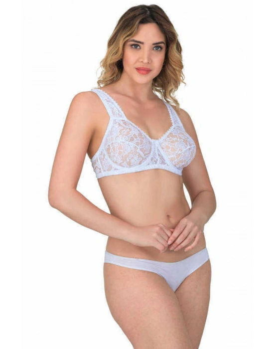 BEYAZ MI Emay 178 C Balenli Dantelli Sütyen