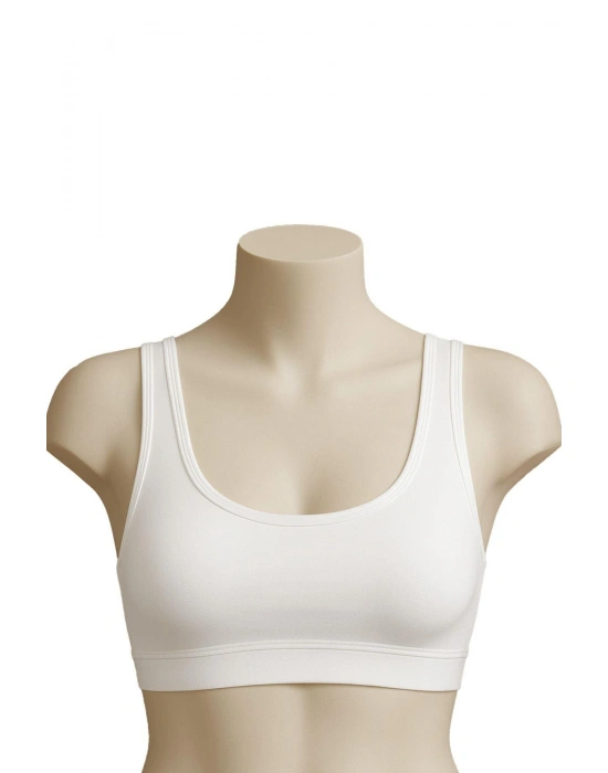 BEYAZ MI Emay 1816 6'Lı Pedli Kalın Askılı Alıştırma Sütyeni