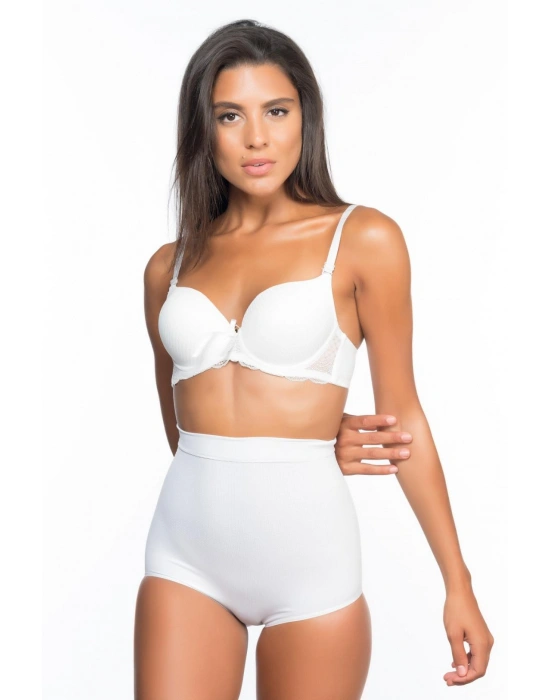 BEYAZ MI Emay 2057 Yüksek Bel Masajlı Slip Korse