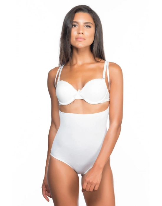 BEYAZ MI Emay 2073 Göğüsü Açık Desenli Body Korse