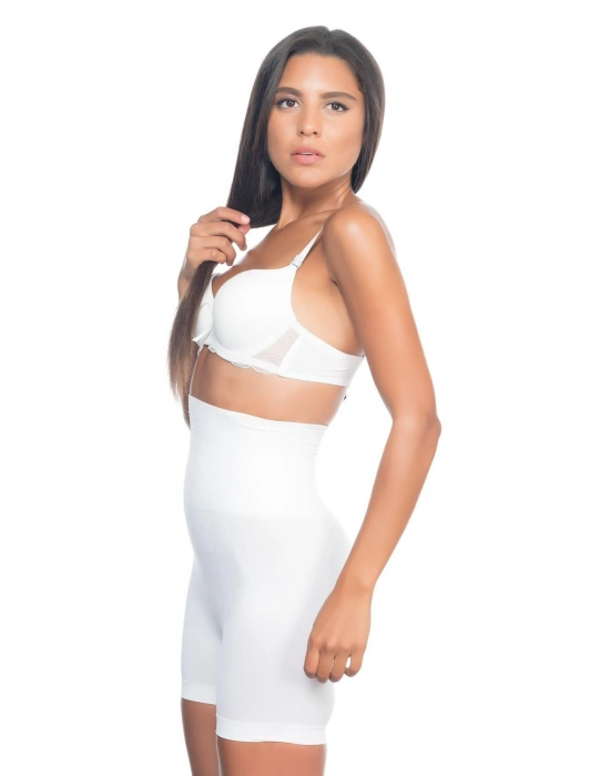 BEYAZ MI Emay 2075 Yüksek Bel Desenli Double Kısa Paça Korse