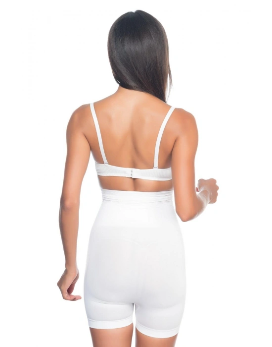 BEYAZ MI Emay 2075 Yüksek Bel Desenli Double Kısa Paça Korse