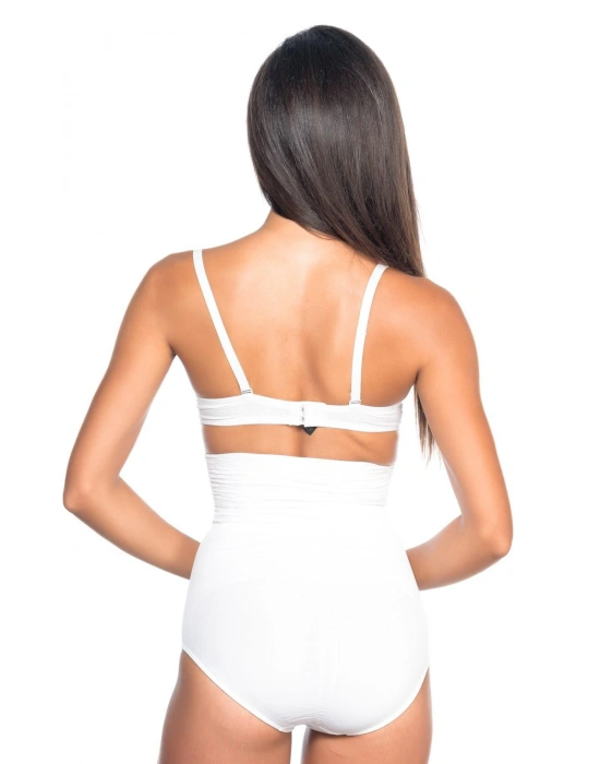 BEYAZ MI Emay 2079 Yüksek Bel Desenli Double Slip Korse