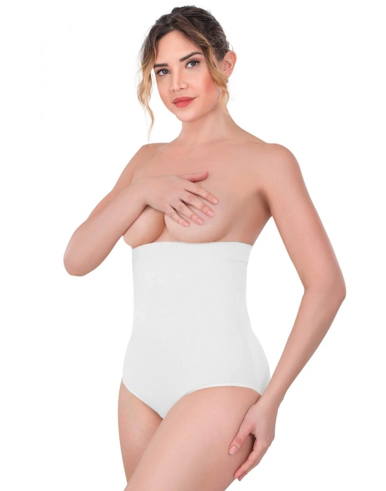 BEYAZ MI Emay 2080 Yüksek Bel Çıtçıtlı Slip Korse