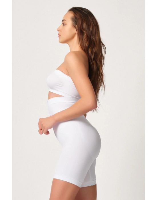 BEYAZ MI Emay 2087 Önden Agraflı Paçalı Korse