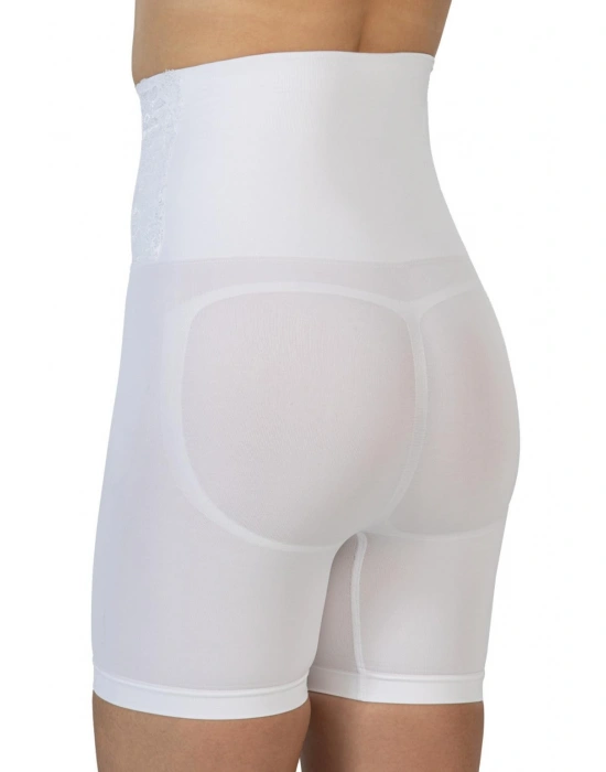BEYAZ MI Emay 2091 Önü Dantelli Yüksek Bel Boxer Korse