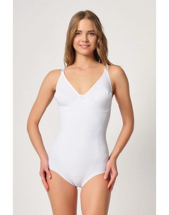 BEYAZ MI Emay 2821 Balenli Double Boy Slip Lazer Korse