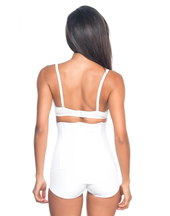 BEYAZ MI Emay 2824 Yüksek Bel Balen Agraflı Slıp Lazer Korse