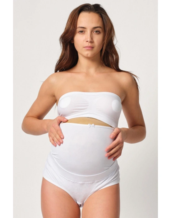 BEYAZ MI Emay 2825 Cotton Hamile Karın Destekleyici Slip Korse