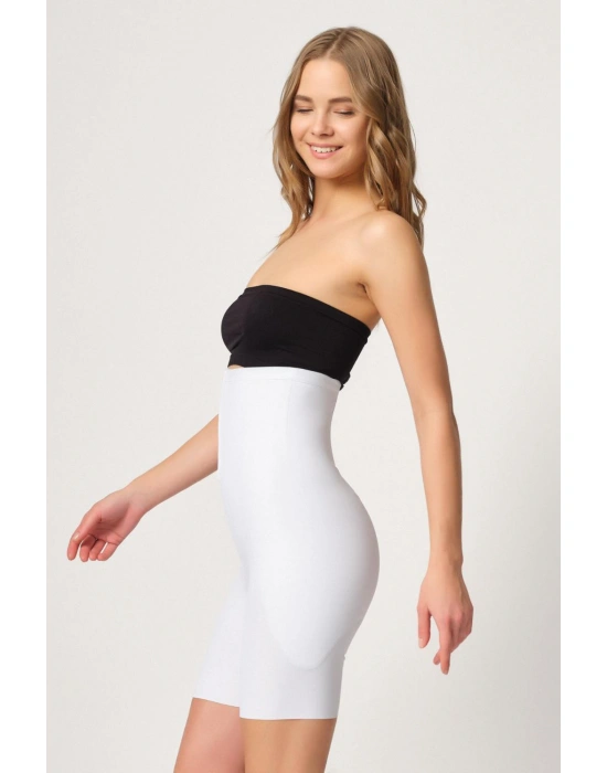 BEYAZ MI Emay 2832 Yüksek Bel Balen Destekli Agraflı Lazer Korse