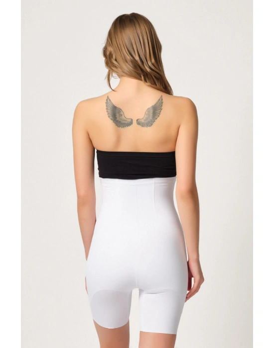 BEYAZ MI Emay 2832 Yüksek Bel Balen Destekli Agraflı Lazer Korse