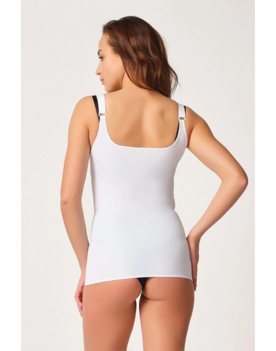 BEYAZ MI Emay 2916 Karyoka Destekli Agraflı Atlet Korse