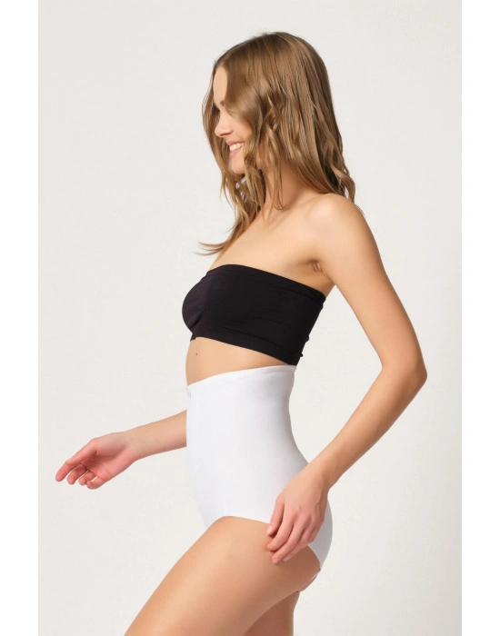 BEYAZ MI Emay 2920 Yüksek Bel Karın Desteklı Slip Lazer Korse