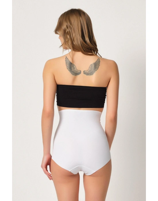 BEYAZ MI Emay 2920 Yüksek Bel Karın Desteklı Slip Lazer Korse