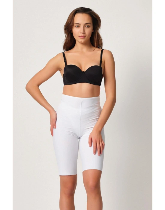 BEYAZ MI Emay 2923 Yüksek Bel Karyokalı Paçalı Lazer Korse