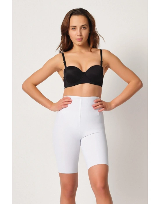 BEYAZ MI Emay 2927 Bel Dekolteli Balenli Paçalı Lazer Korse