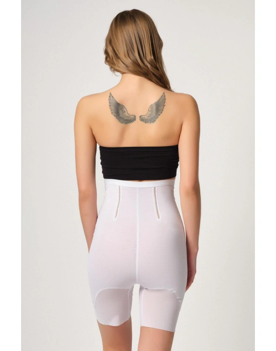 BEYAZ MI Emay 2928 Ön Agraflı Tül Paçalı Lazer Korse