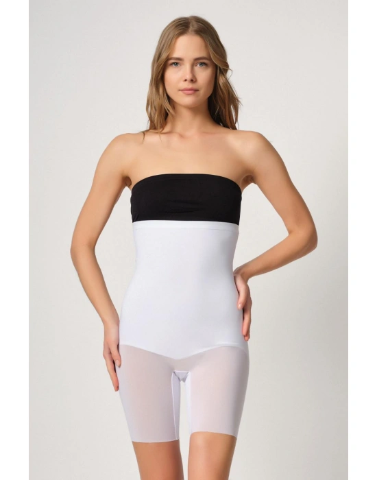 BEYAZ MI Emay 2929 Double Tül Paçalı Lazer Korse