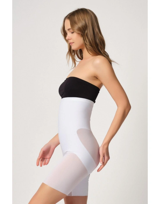 BEYAZ MI Emay 2929 Double Tül Paçalı Lazer Korse