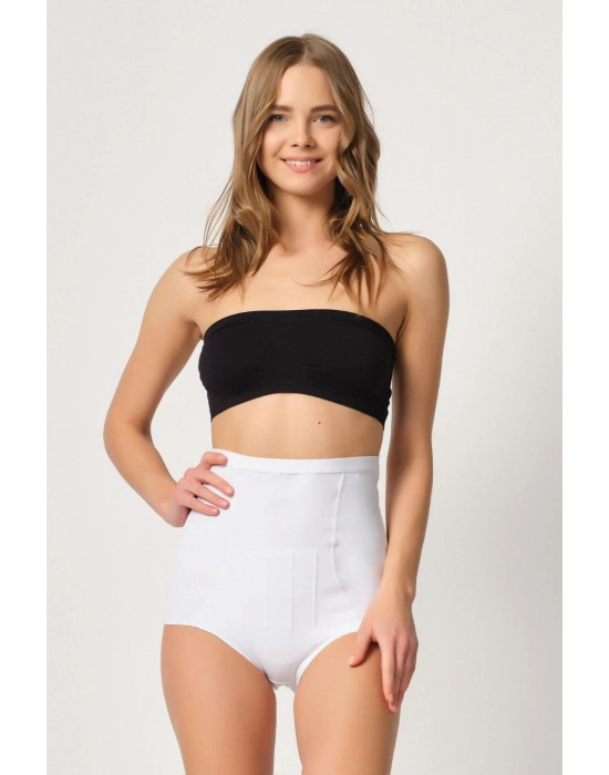 BEYAZ MI Emay 2931 Karın Balen Destekli Slip Lazer Korse