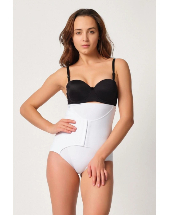 BEYAZ MI Emay 2932 Double Karın Agraf Destekli Slip Lazer Korse