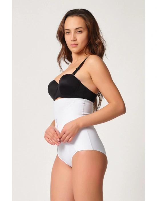 BEYAZ MI Emay 2932 Double Karın Agraf Destekli Slip Lazer Korse