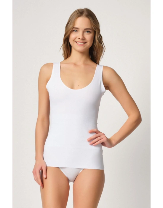 BEYAZ MI Emay 2938 Sırtı Tül Karyokalı Destekli Atlet Korse