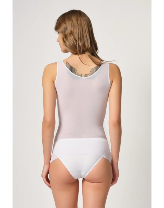 BEYAZ MI Emay 2938 Sırtı Tül Karyokalı Destekli Atlet Korse