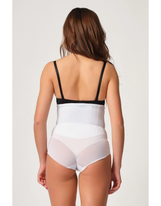 BEYAZ MI Emay 2945 Tül Karyokalı Slip Lazer Korse