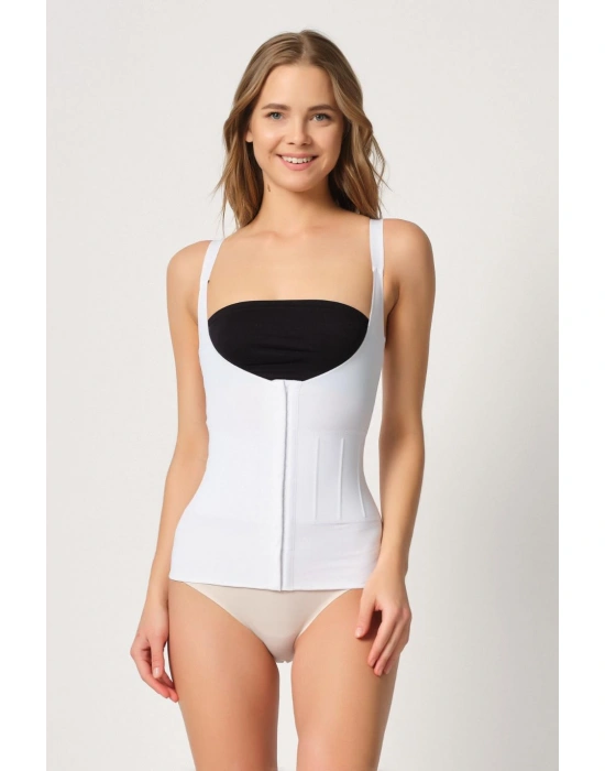 BEYAZ MI Emay 2946 Göğüs Altı Balen Destekli Atlet Korse