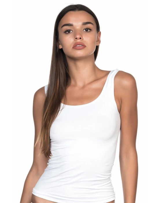 BEYAZ MI Emay 5002 Soft Kalın Askılı Uzun Atlet